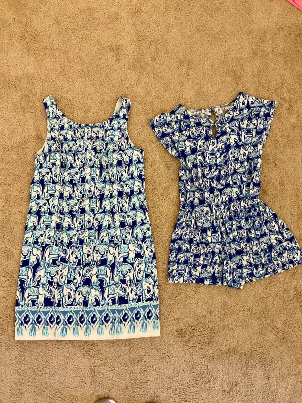 Lilly Pulitzer Mommy & Me matching Elephant set Womens 2 and Girls xl